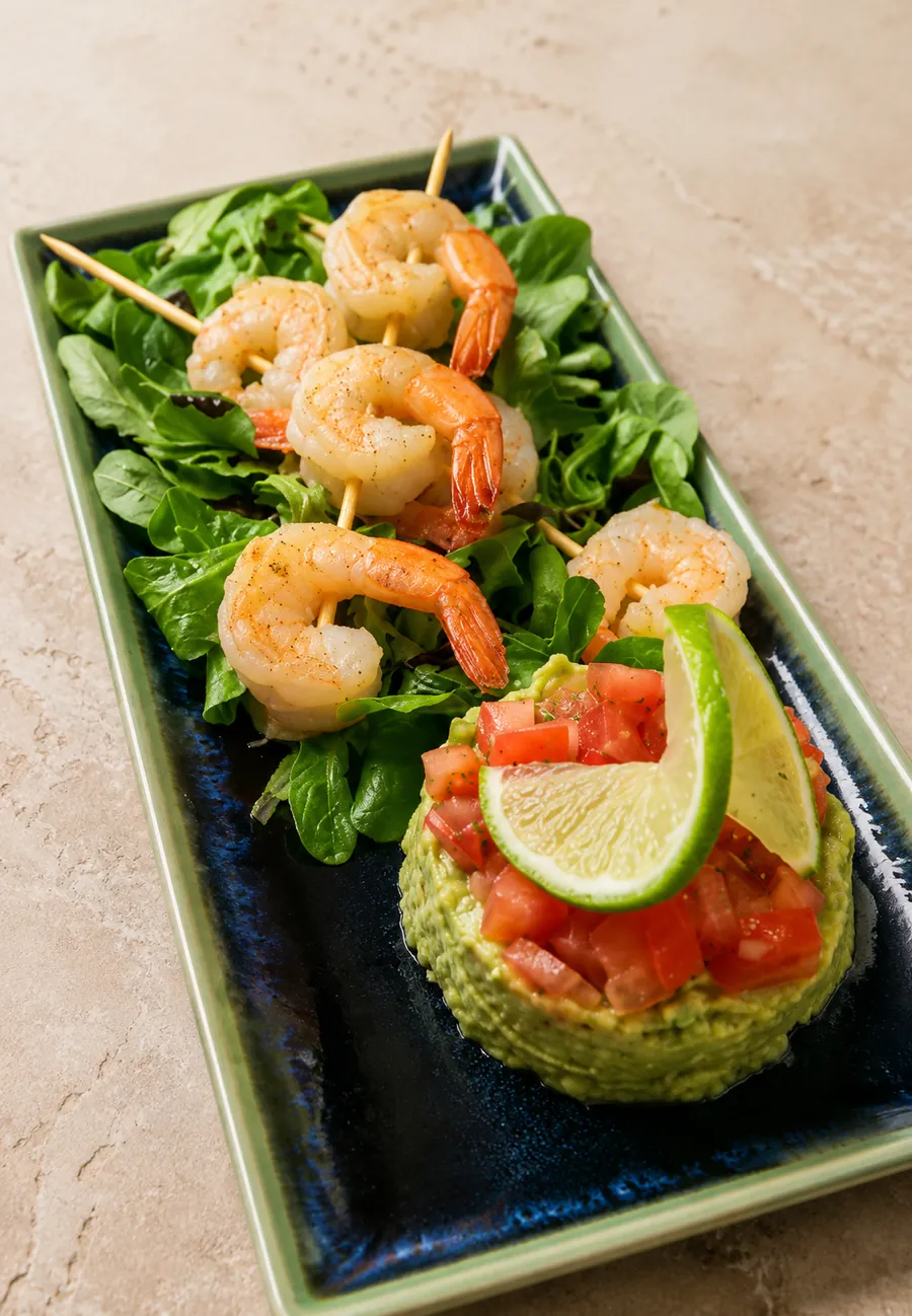 Crevettes au guacamole